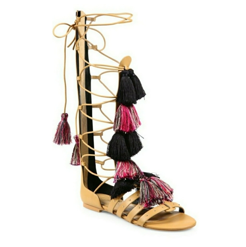 NWT Rebecca Minkoff Tassel Lace Up Gladiator Sandals Boho Size 8